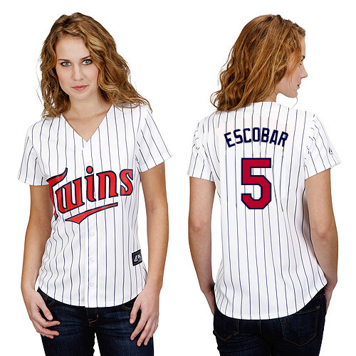 Eduardo Escobar #5 mlb Jersey-Minnesota Twins Women's Authentic Home White Baseball Jersey